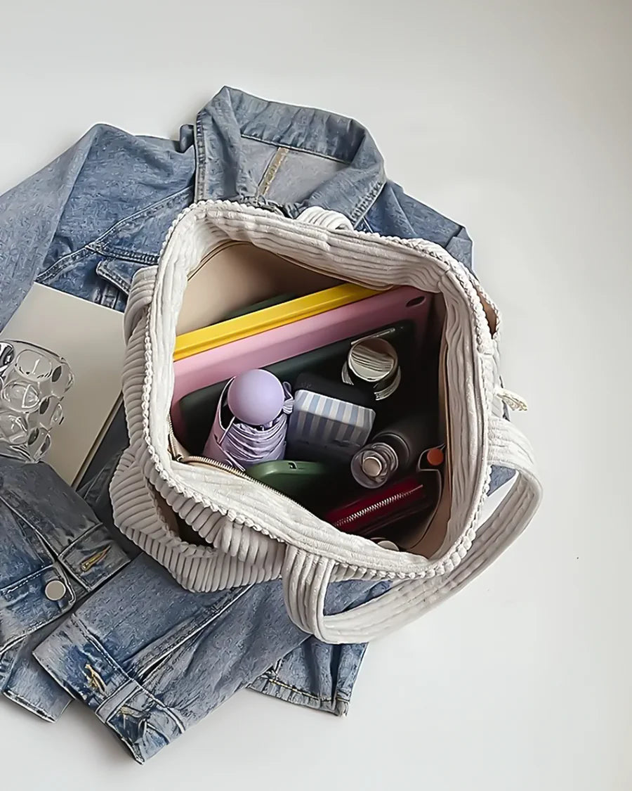 TILDA – BORSA TOTE A COSTE CON DETTAGLIO COULISSE