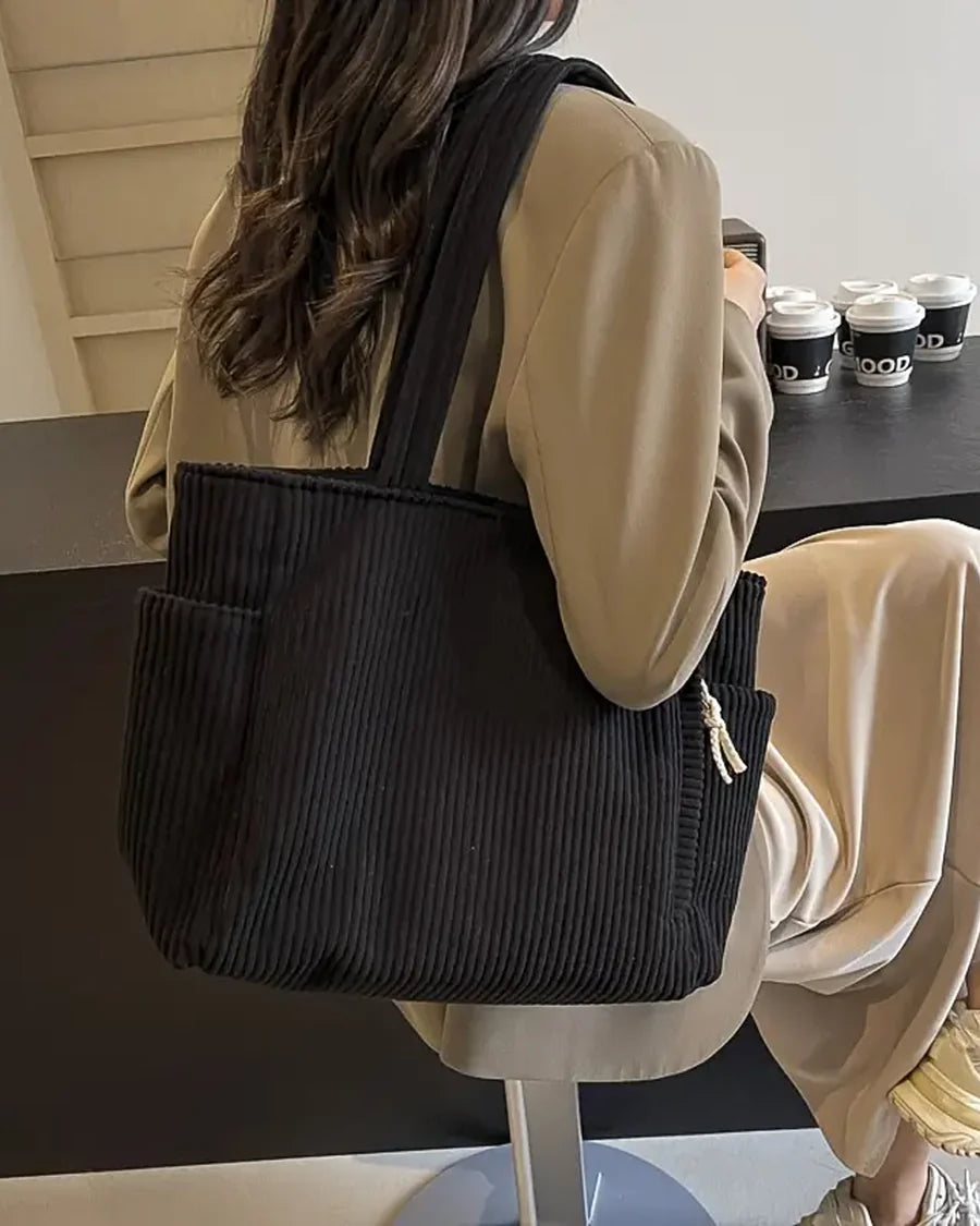 TILDA – BORSA TOTE A COSTE CON DETTAGLIO COULISSE