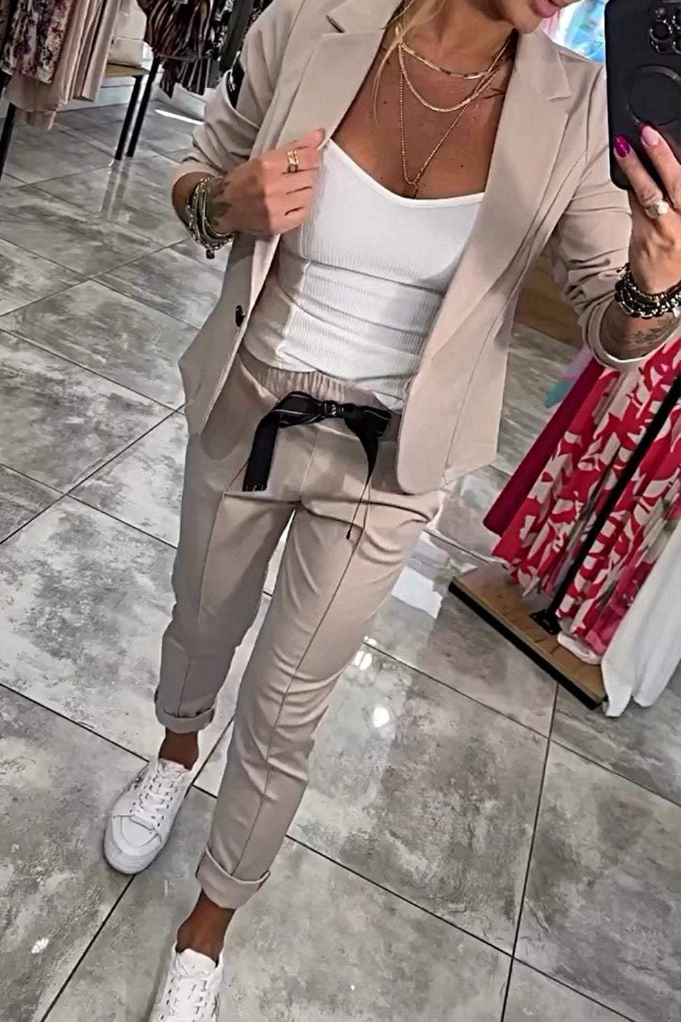 GIULIA - Coordinato giacca e pantalone elasticizzato
