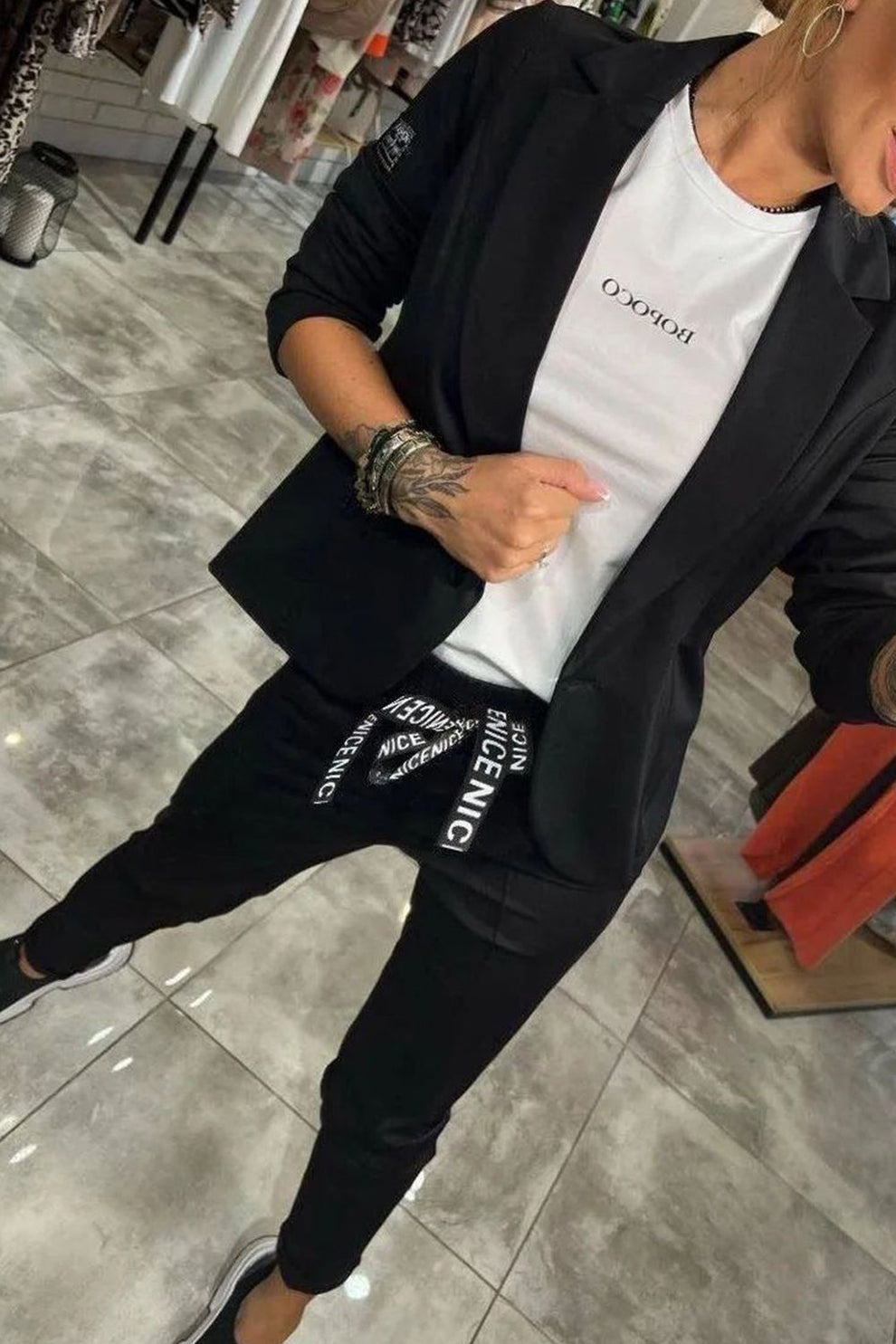 GIULIA - Coordinato giacca e pantalone elasticizzato
