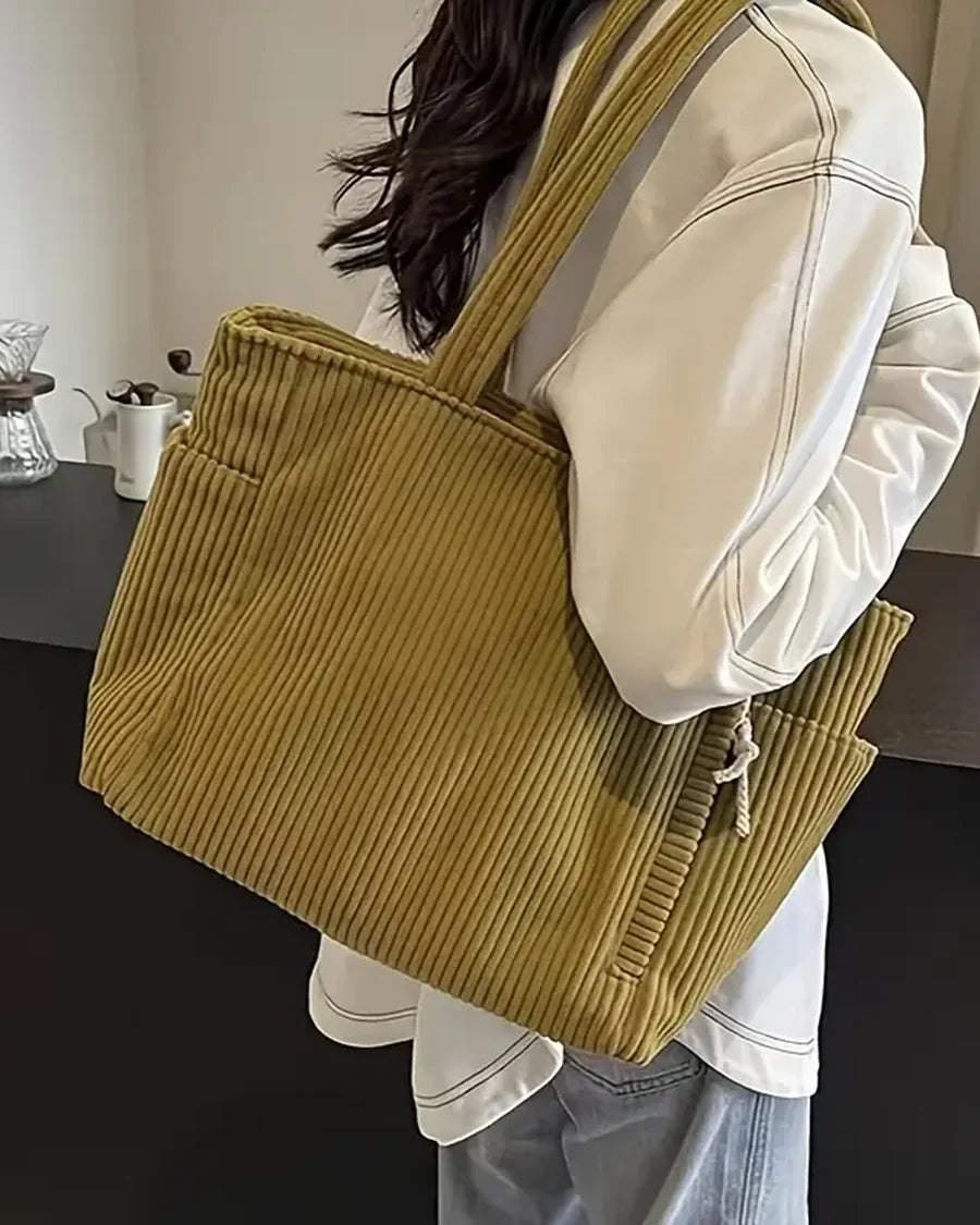 TILDA – BORSA TOTE A COSTE CON DETTAGLIO COULISSE