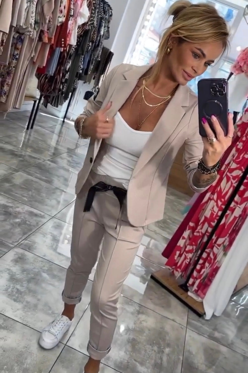 GIULIA - Coordinato giacca e pantalone elasticizzato